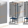 Шкаф гардеробный двухсекционный 2 двери (с нишей для скамьи) 1850*500*700 S-0,5мм - uralbiznesstroi.ru – Самара