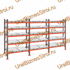 Стеллаж с выкатными платформами  2500*5400*1050 5 яруса 30 платформ - uralbiznesstroi.ru – Самара