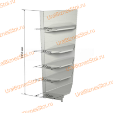 Торговый угловой стеллаж 2350*500*900 5 полок - uralbiznesstroi.ru – Самара