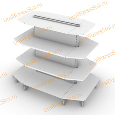 Стеллаж островной с торцевыми полками 2350*300*600 4 полки - uralbiznesstroi.ru – Самара