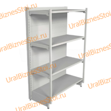 Торговый пристенный стеллаж с передней стойкой 1450*300*900 4 полки - uralbiznesstroi.ru – Самара