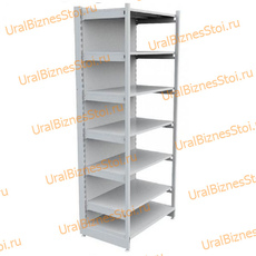 Торговый пристенный стеллаж с передней стойкой 2800*600*600 7 полок - uralbiznesstroi.ru – Самара