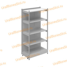Торговый пристенный стеллаж с передней стойкой 1950*400*1000 5 полок - uralbiznesstroi.ru – Самара