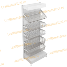 Торговый стеллаж с корзиной 2350*500*900 - uralbiznesstroi.ru – Самара