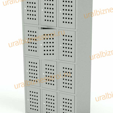 Шкаф сумочный разборный 900х500х1850 (ШхГхВ) 4х секционный 12-ячеечный S-0,7 мм - uralbiznesstroi.ru – Самара