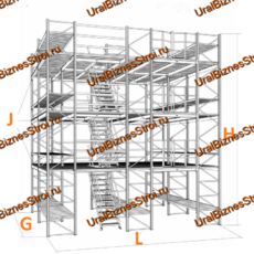 Мезонинный стеллаж 30м*16м 2 этажа 960 м2 - uralbiznesstroi.ru – Самара