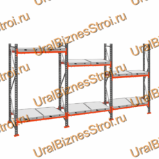 Стеллаж с выкатными платформами  3000*5400*1050 2 яруса 12 платформ - uralbiznesstroi.ru – Самара