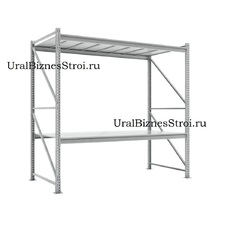 Грузовой стеллаж 2040*1000*2500 2 яруса навесных с настилом (оцинк.) - uralbiznesstroi.ru – Самара
