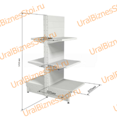 Торговый островной стеллаж 1450*500*600 3 полки - uralbiznesstroi.ru – Самара