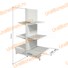 Торговый островной стеллаж 1450*500*1200 3 полки - uralbiznesstroi.ru – Самара