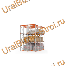 Стеллаж набивной паллетный (4500х3060х4000 мм), 2 линии, 3 яруса - uralbiznesstroi.ru – Самара