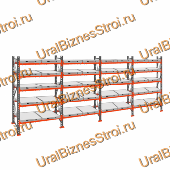 Стеллаж с выкатными платформами  2500*7200*1050 5 ярусов 40 платформ - uralbiznesstroi.ru – Самара