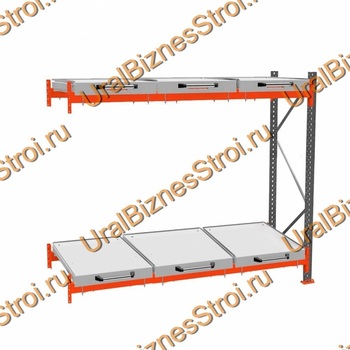 Стеллаж с выкатными платформами дополнительная секция 3000*2700*1050 2 яруса 6 платформ - uralbiznesstroi.ru – Самара