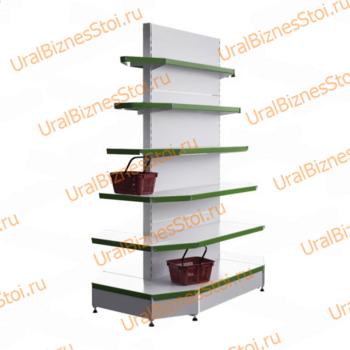 Стеллаж островной с торцевыми полками 2350*300*600 6 полок - uralbiznesstroi.ru – Самара