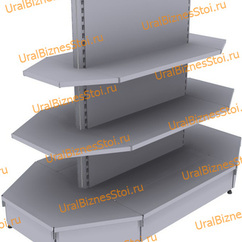 Стеллаж островной с торцевыми полками 1950*400*900 3 полки - uralbiznesstroi.ru – Самара