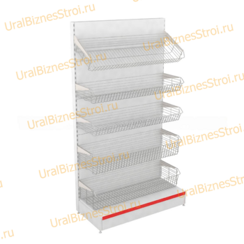Торговый стеллаж с корзиной 1950*500*600 - uralbiznesstroi.ru – Самара