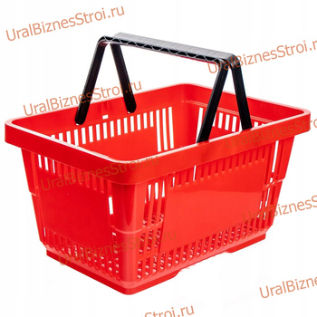 Корзина-пластик (20л) с 2-я ручк, цвет-красный - uralbiznesstroi.ru – Самара