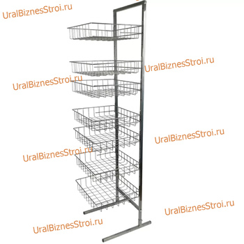 Стойка прикассовая 1800х800х450 , 7 корзин - uralbiznesstroi.ru – Самара