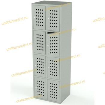  Шкаф сумочный разборный 600х500х1850 (ШхГхВ) 2х секционный 8-ячеечный S-0,8 мм - uralbiznesstroi.ru – Самара