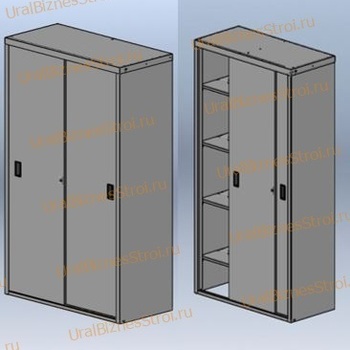 Шкаф архивный купе 1850*1200*450 односекционный 2 раздвижные двери - uralbiznesstroi.ru – Самара
