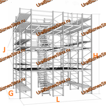 Мезонинный стеллаж 30м*16м 2 этажа 960 м2 - uralbiznesstroi.ru – Самара