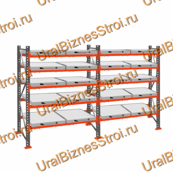 Стеллаж с выкатными платформами  3000*3600*1050 5 яруса 20 платформ - uralbiznesstroi.ru – Самара