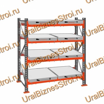 Стеллаж с выкатными платформами  2500*1800*1050 4 яруса 8 платформ - uralbiznesstroi.ru – Самара