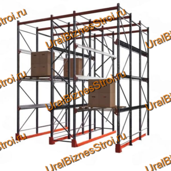Стеллаж паллетный набивной (5000х4540х4000 мм), 3 линии, 3 яруса - uralbiznesstroi.ru – Самара