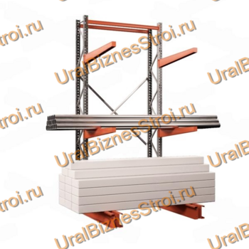 Стеллаж консольный односторонний 2000x1150x1070 мм легкий 3 яруса - uralbiznesstroi.ru – Самара